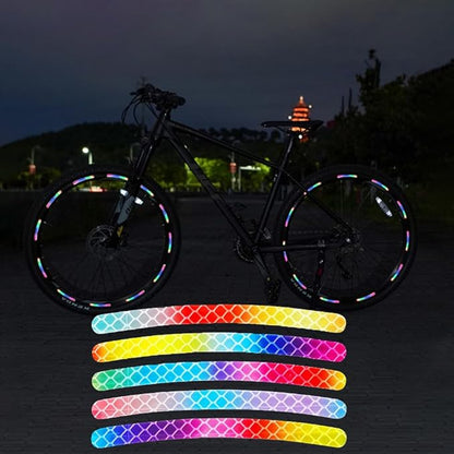 🔥Hot Selling 50%🔥 40 Pcs 2.76'' Universal Reflective Wheel Rim Stripe Decal Sticker for Motorcycle, Car, Cycling, Bike, Night Safety Decoration